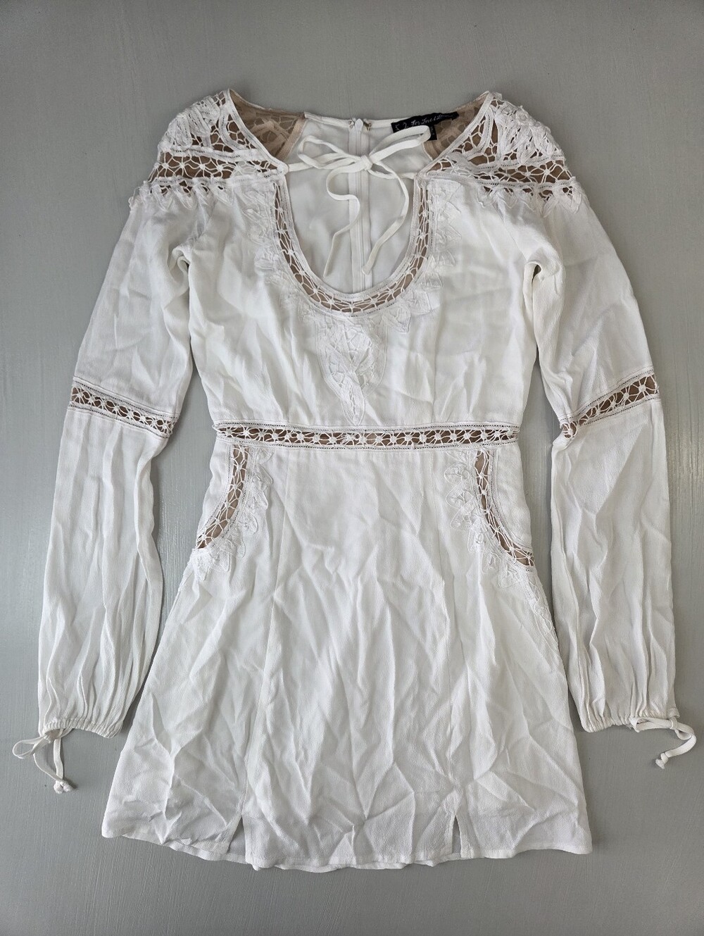 For Love And Lemons White Dress With Lace Details